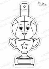 Basketball Girlande Fensterdeko Basteln Ausmalbild Ausschneiden 15 Vorlagen – Materialseite 15