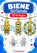 Biene Girlande Fensterdeko Basteln Ausmalbild Ausschneiden 15 Vorlagen – Cover
