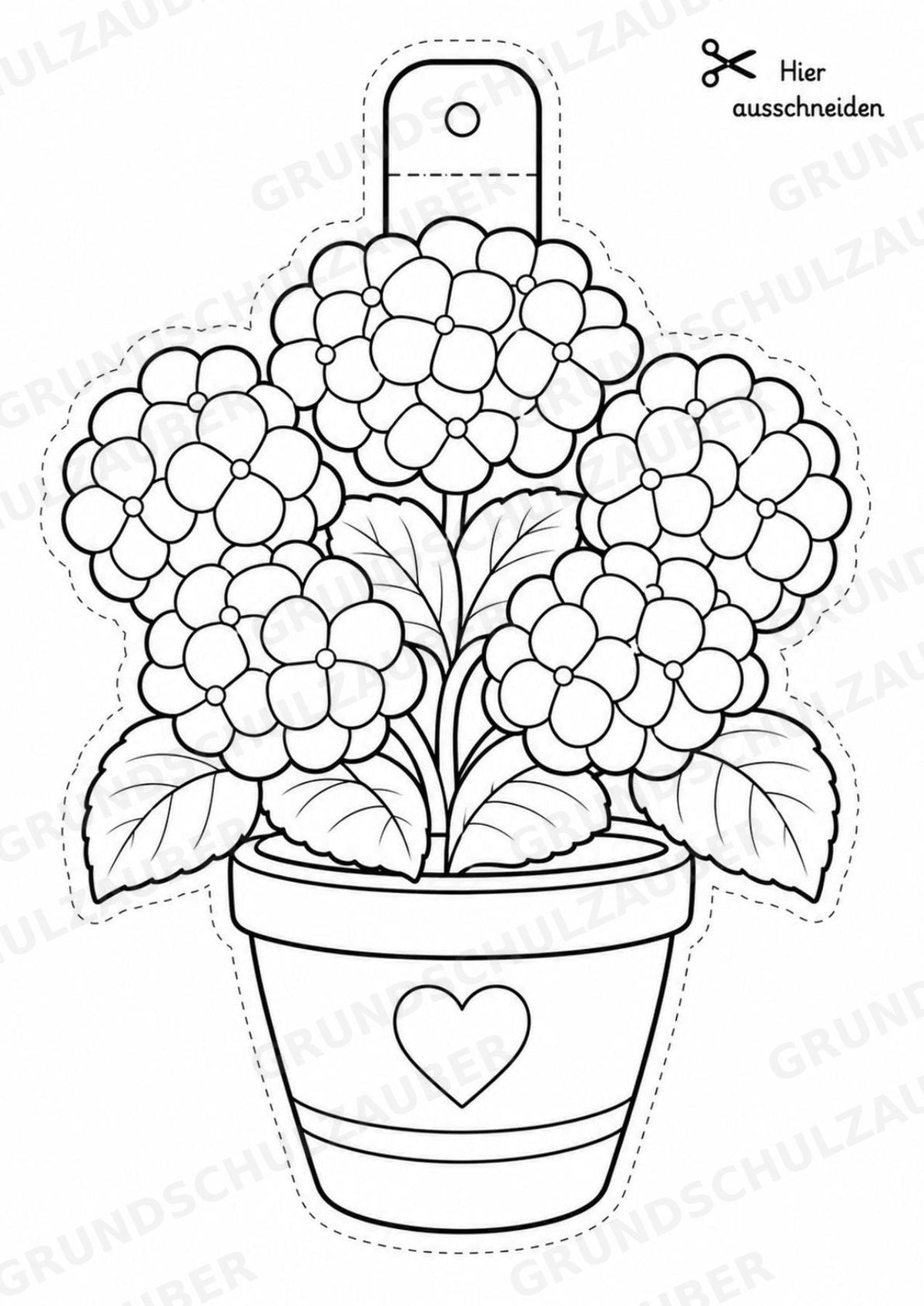Blumen Girlande Fensterdeko Basteln Ausmalbild Ausschneiden 15 Vorlagen – Materialseite 6