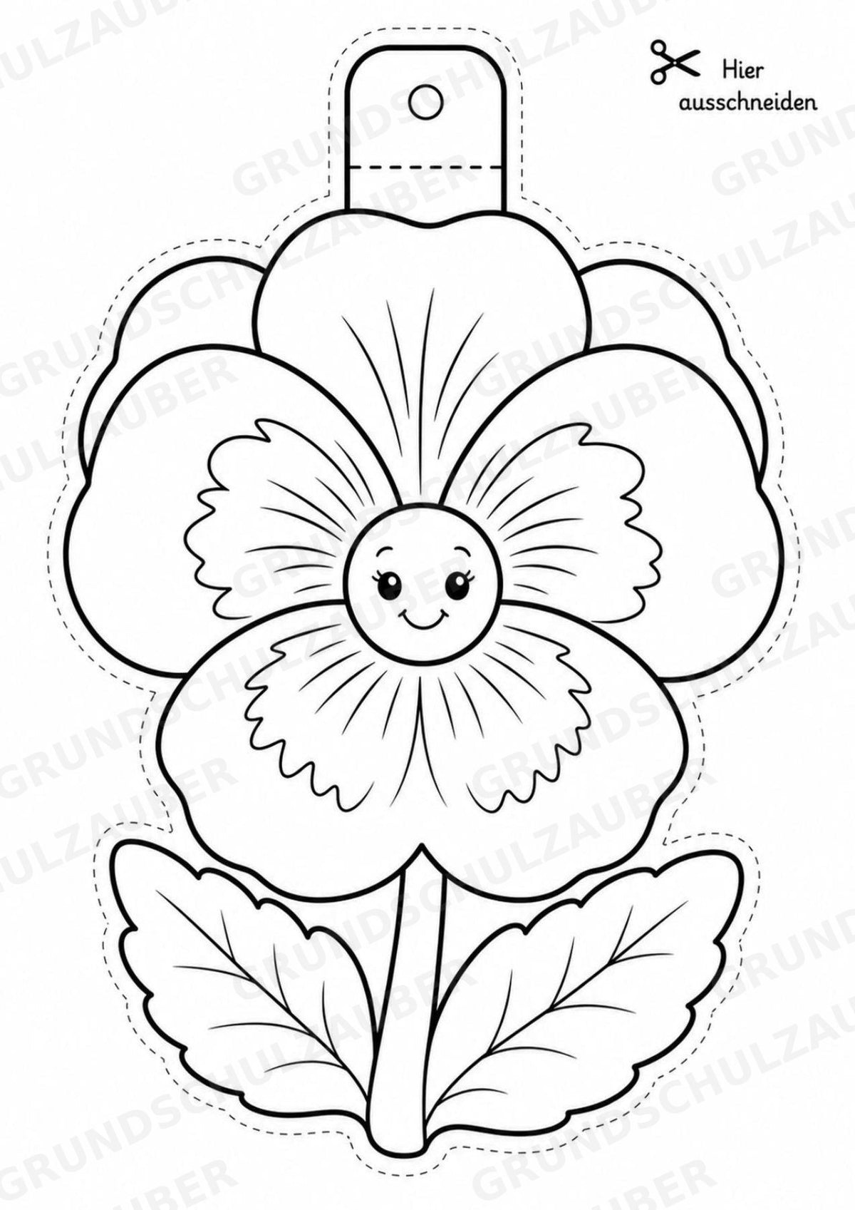 Blumen Girlande Fensterdeko Basteln Ausmalbild Ausschneiden 15 Vorlagen – Materialseite 10