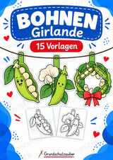 Bohnen Girlande Fensterdeko Basteln Ausmalbild Ausschneiden 15 Vorlagen – Cover