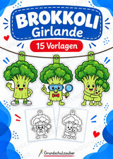 Brokkoli Girlande Fensterdeko Basteln Ausmalbild Ausschneiden 15 Vorlagen – Cover