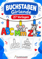 Buchstaben Girlande Fensterdeko Basteln Ausmalbild Ausschneiden 15 Vorlagen – Cover