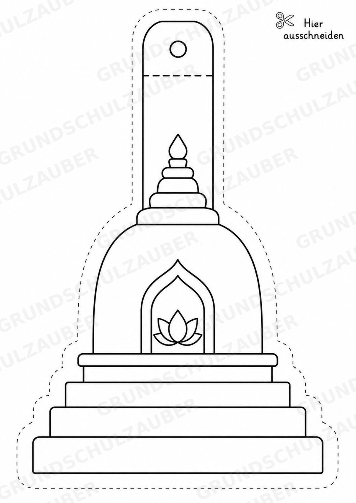 Buddhismus Girlande Fensterdeko Basteln Ausmalbild Ausschneiden 15 Vorlagen – Materialseite 13