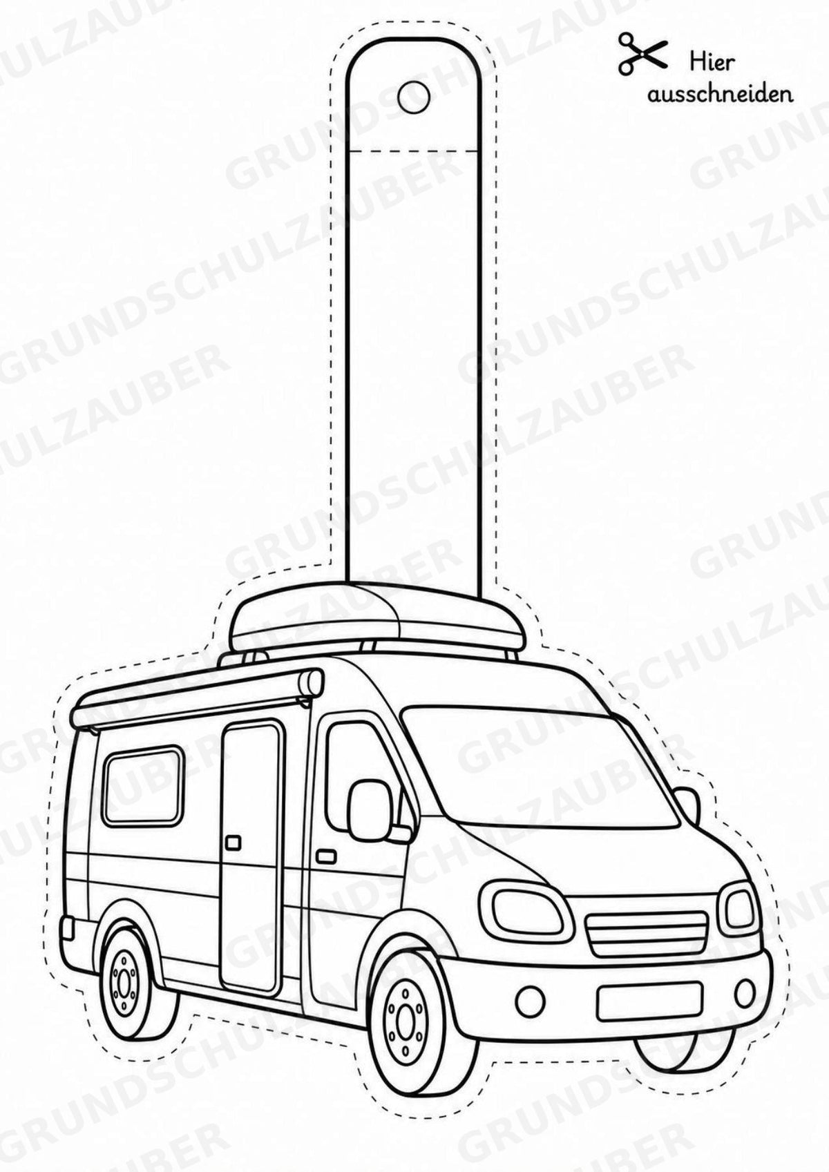 Camping und Wandern Girlande Fensterdeko Basteln Ausmalbild Ausschneiden 15 Vorlagen – Materialseite 6