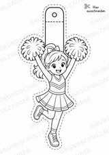 Cheerleading Girlande Fensterdeko Basteln Ausmalbild Ausschneiden 15 Vorlagen – Materialseite 2