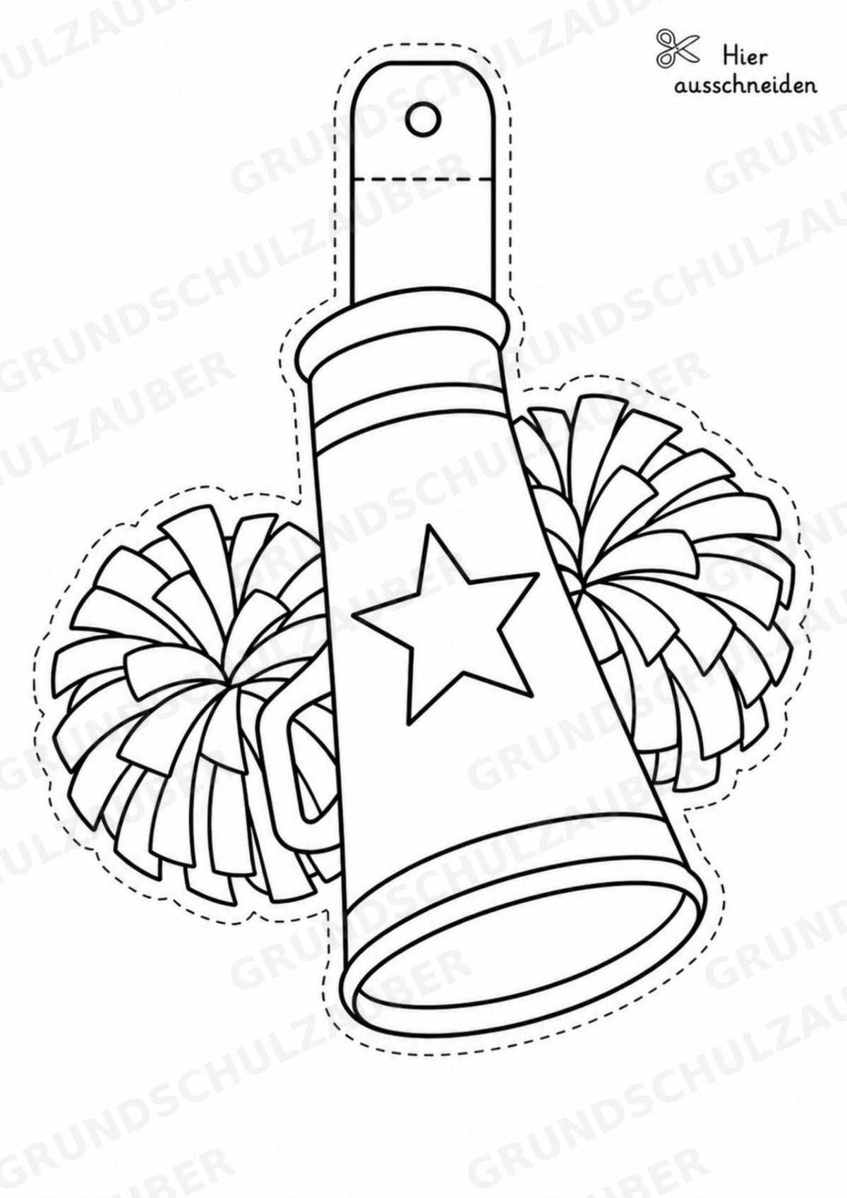 Cheerleading Girlande Fensterdeko Basteln Ausmalbild Ausschneiden 15 Vorlagen – Materialseite 3
