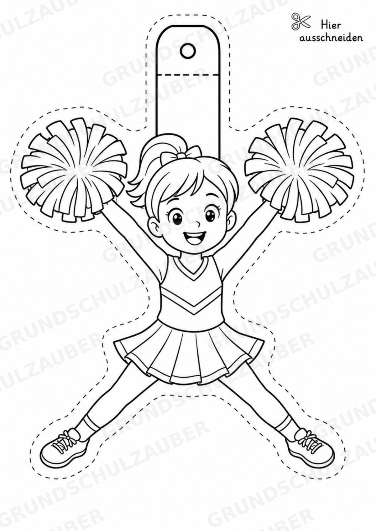 Cheerleading Girlande Fensterdeko Basteln Ausmalbild Ausschneiden 15 Vorlagen – Materialseite 7