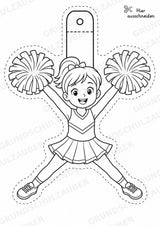 Cheerleading Girlande Fensterdeko Basteln Ausmalbild Ausschneiden 15 Vorlagen – Materialseite 7