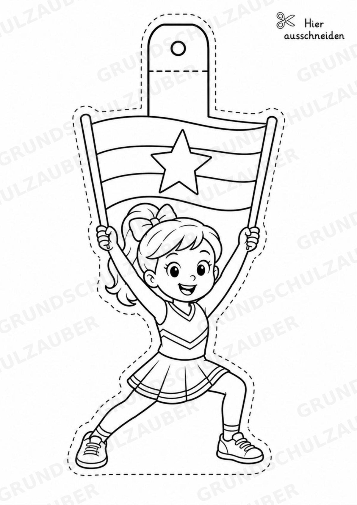 Cheerleading Girlande Fensterdeko Basteln Ausmalbild Ausschneiden 15 Vorlagen – Materialseite 12