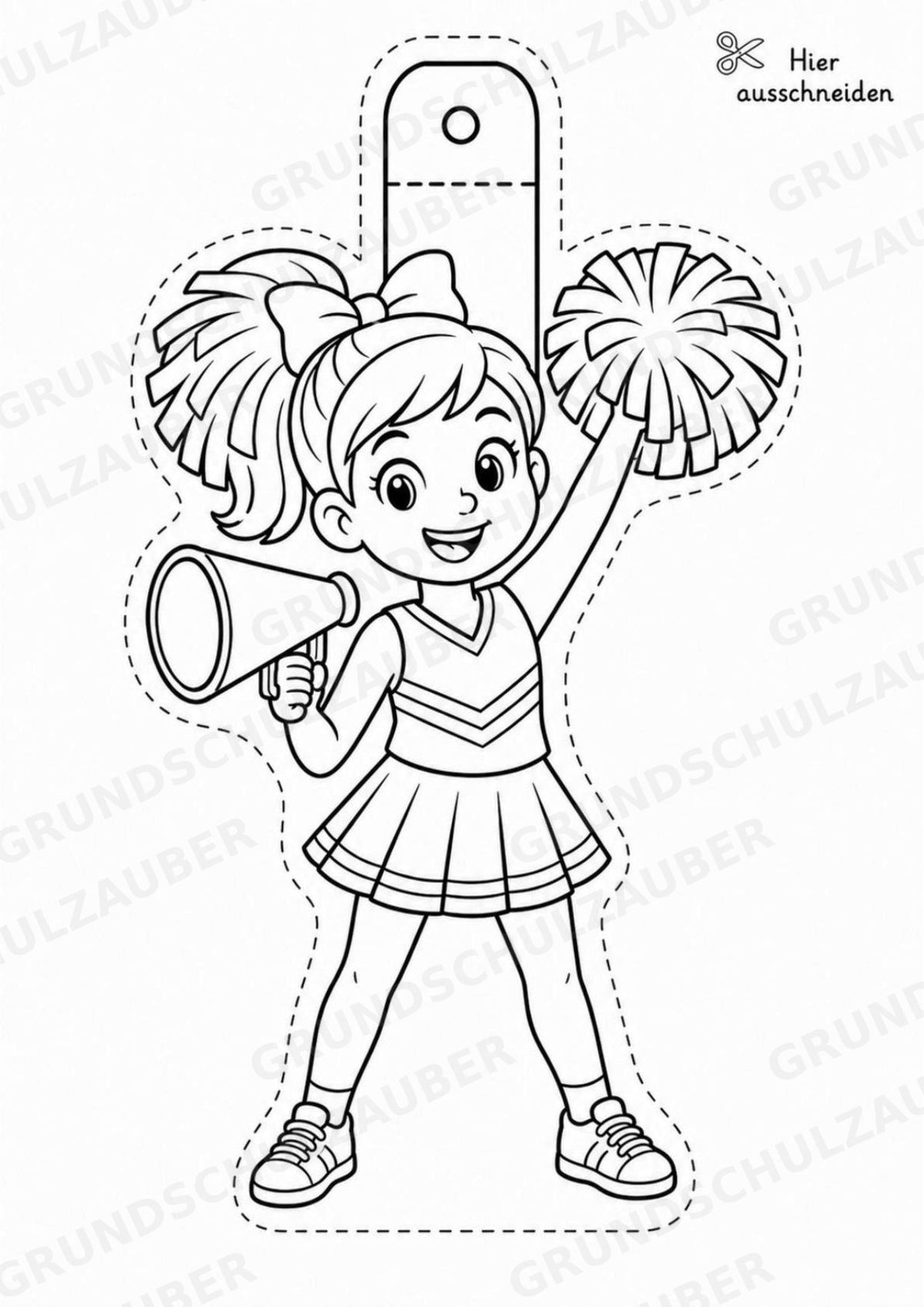 Cheerleading Girlande Fensterdeko Basteln Ausmalbild Ausschneiden 15 Vorlagen – Materialseite 14