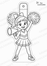 Cheerleading Girlande Fensterdeko Basteln Ausmalbild Ausschneiden 15 Vorlagen – Materialseite 14