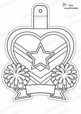 Cheerleading Girlande Fensterdeko Basteln Ausmalbild Ausschneiden 15 Vorlagen – Materialseite 16