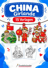 China Girlande Fensterdeko Basteln Ausmalbild Ausschneiden 15 Vorlagen – Cover