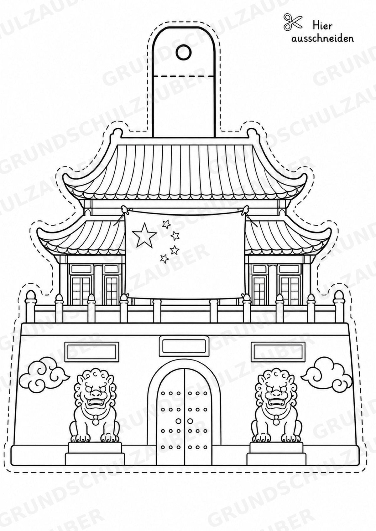 China Girlande Fensterdeko Basteln Ausmalbild Ausschneiden 15 Vorlagen – Materialseite 4