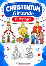Christentum Girlande Fensterdeko Basteln Ausmalbild Ausschneiden 15 Vorlagen – Cover