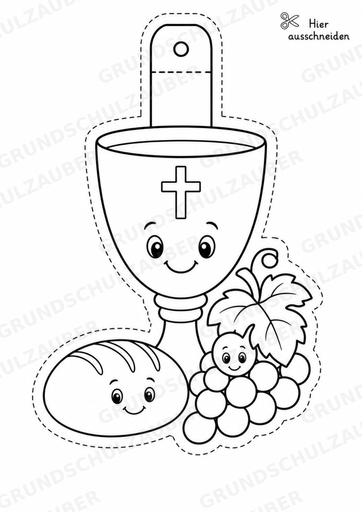 Christentum Girlande Fensterdeko Basteln Ausmalbild Ausschneiden 15 Vorlagen – Materialseite 9