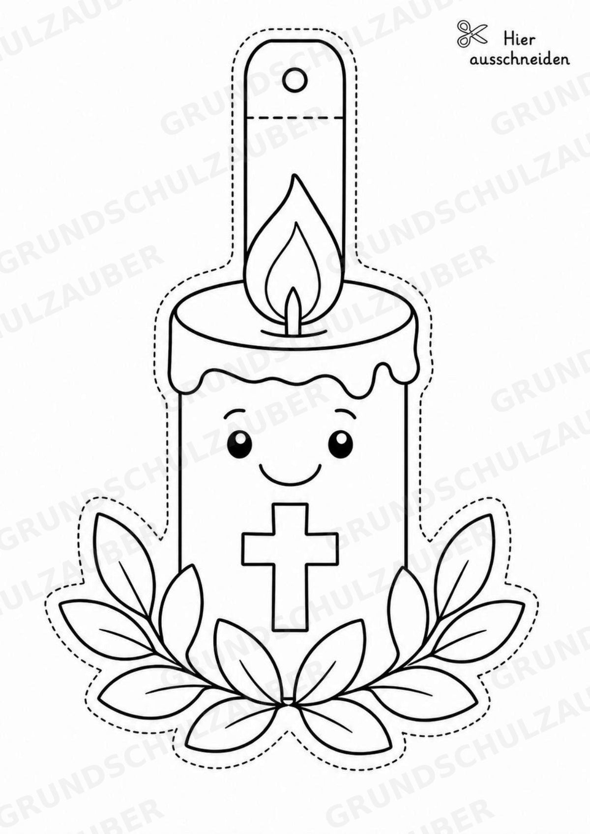 Christentum Girlande Fensterdeko Basteln Ausmalbild Ausschneiden 15 Vorlagen – Materialseite 15