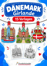 Dänemark Girlande Fensterdeko Basteln Ausmalbild Ausschneiden 15 Vorlagen – Cover