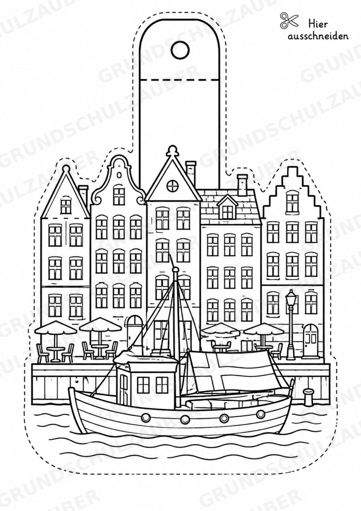 Dänemark Girlande Fensterdeko Basteln Ausmalbild Ausschneiden 15 Vorlagen – Materialseite 2