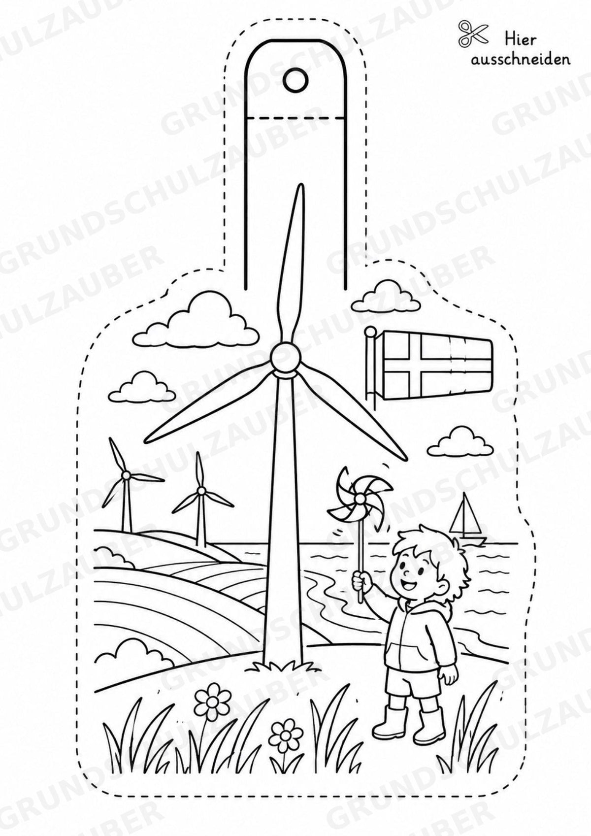 Dänemark Girlande Fensterdeko Basteln Ausmalbild Ausschneiden 15 Vorlagen – Materialseite 15