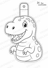 Dinosaurier Girlande Fensterdeko Basteln Ausmalbild Ausschneiden 15 Vorlagen – Materialseite 2