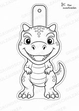 Dinosaurier Girlande Fensterdeko Basteln Ausmalbild Ausschneiden 15 Vorlagen – Materialseite 15