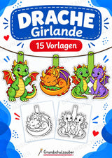 Drache Girlande Fensterdeko Basteln Ausmalbild Ausschneiden 15 Vorlagen – Cover