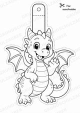Drache Girlande Fensterdeko Basteln Ausmalbild Ausschneiden 15 Vorlagen – Materialseite 2