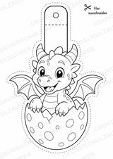 Drache Girlande Fensterdeko Basteln Ausmalbild Ausschneiden 15 Vorlagen – Materialseite 8