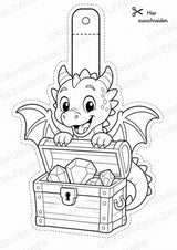 Drache Girlande Fensterdeko Basteln Ausmalbild Ausschneiden 15 Vorlagen – Materialseite 14