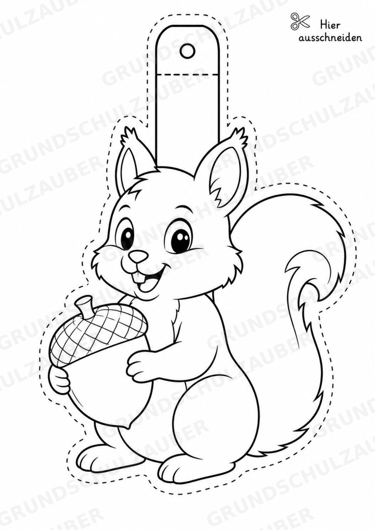 Eichhörnchen – Fensterdeko – Basteln – Ausmalbild – Ausschneiden – 15 Vorlagen – Materialseite 2