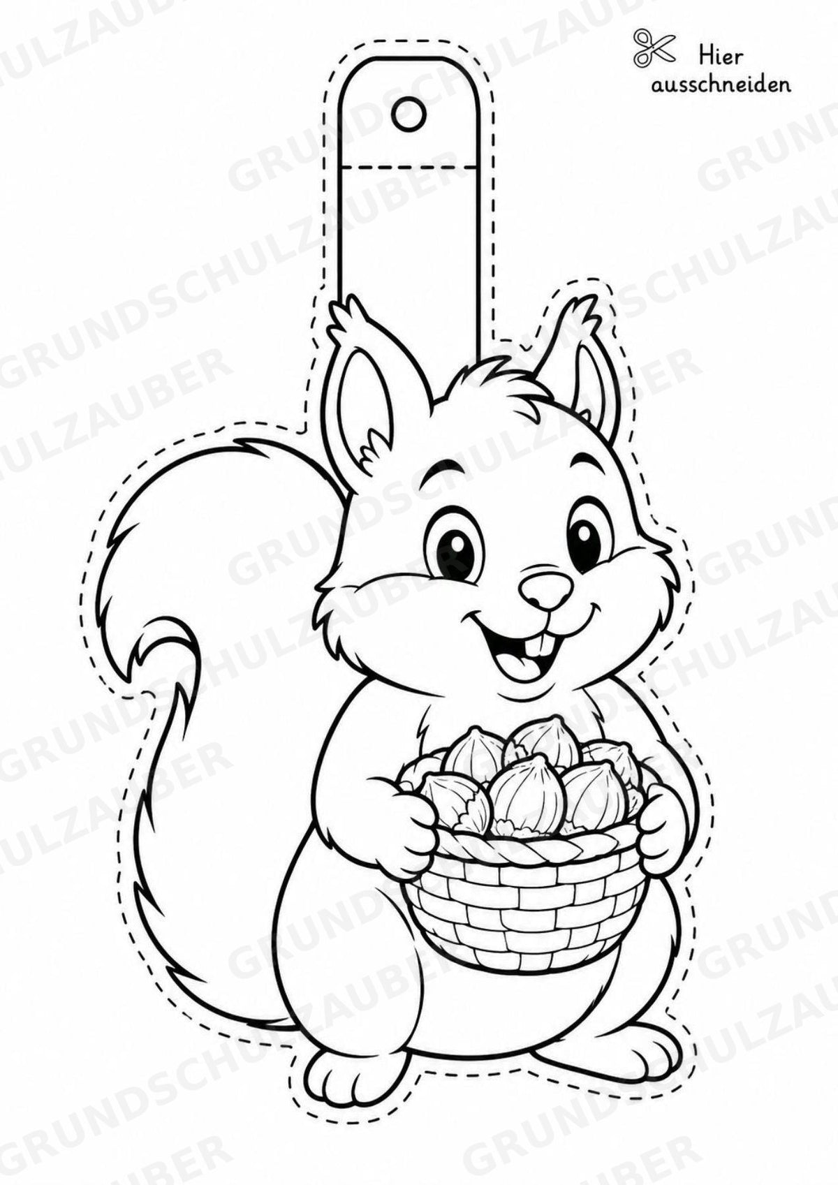 Eichhörnchen – Fensterdeko – Basteln – Ausmalbild – Ausschneiden – 15 Vorlagen – Materialseite 3