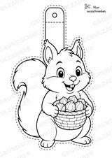 Eichhörnchen – Fensterdeko – Basteln – Ausmalbild – Ausschneiden – 15 Vorlagen – Materialseite 3
