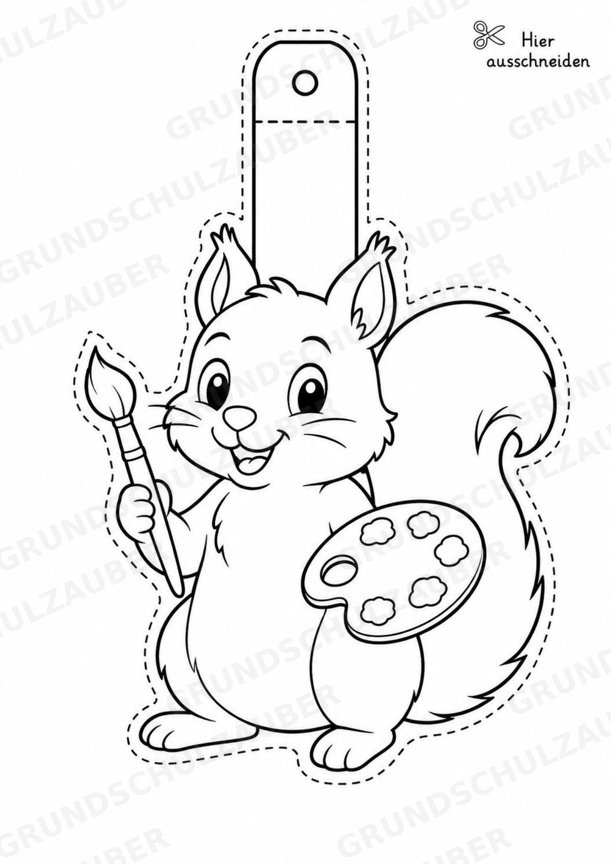 Eichhörnchen – Fensterdeko – Basteln – Ausmalbild – Ausschneiden – 15 Vorlagen – Materialseite 6