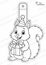 Eichhörnchen – Fensterdeko – Basteln – Ausmalbild – Ausschneiden – 15 Vorlagen – Materialseite 13
