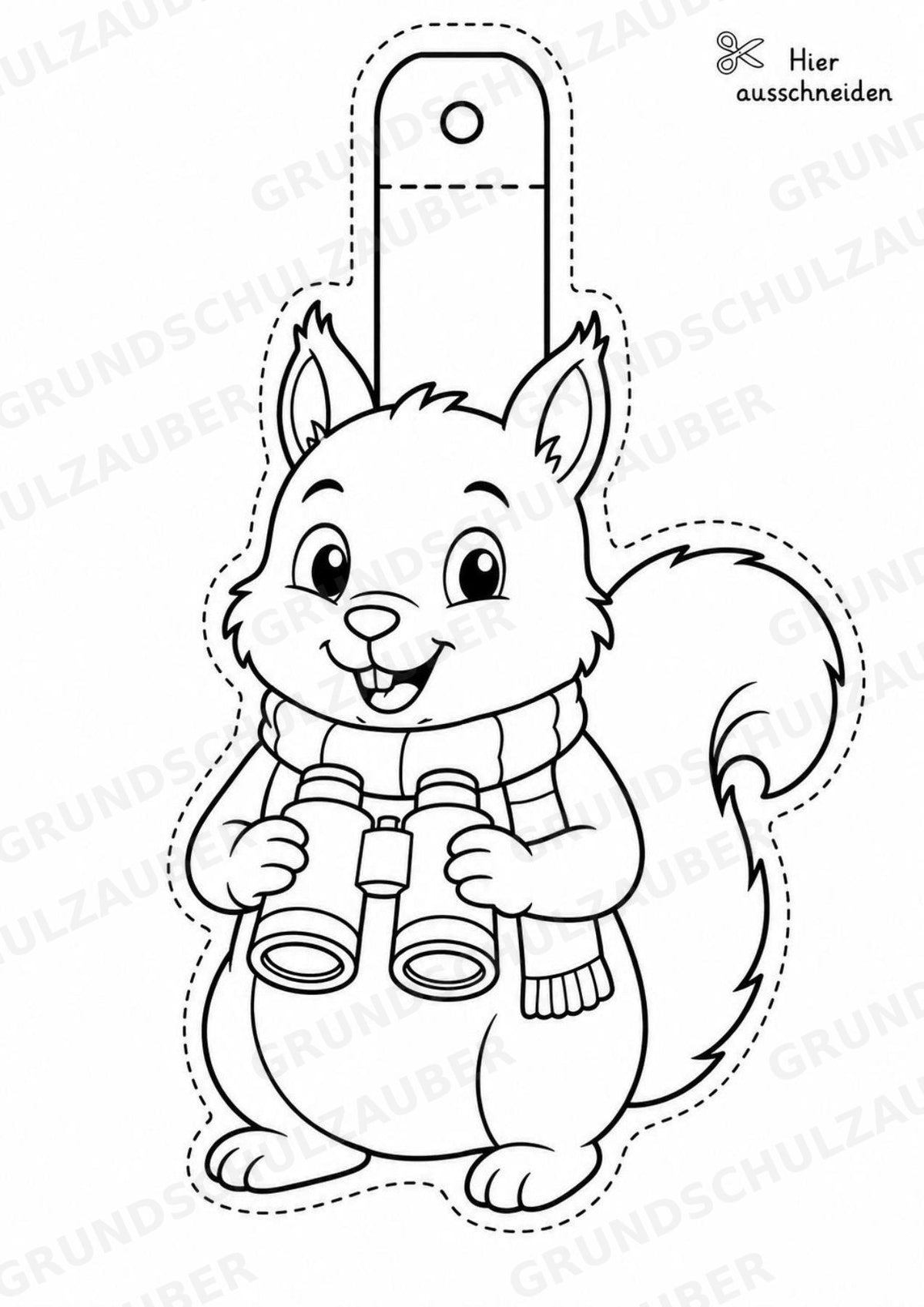 Eichhörnchen – Fensterdeko – Basteln – Ausmalbild – Ausschneiden – 15 Vorlagen – Materialseite 16