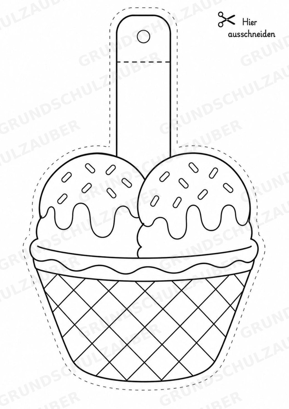 Eis im Sommer – Fensterdeko – Basteln – Ausmalbild – Ausschneiden – 15 Vorlagen – Materialseite 7