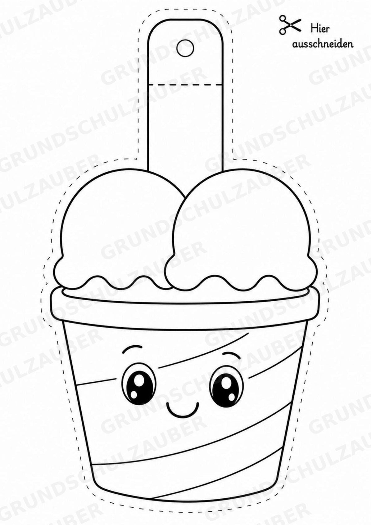 Eis im Sommer – Fensterdeko – Basteln – Ausmalbild – Ausschneiden – 15 Vorlagen – Materialseite 8