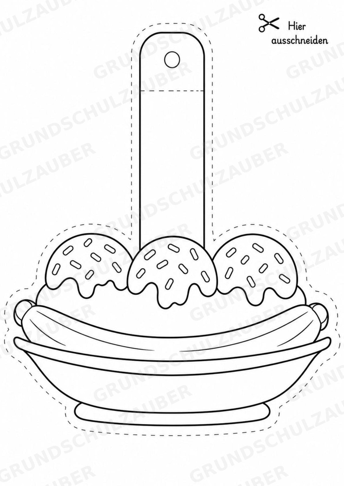 Eis im Sommer – Fensterdeko – Basteln – Ausmalbild – Ausschneiden – 15 Vorlagen – Materialseite 15