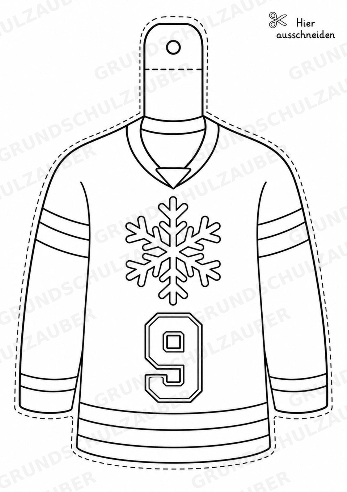 Eishockey – Fensterdeko – Basteln – Ausmalbild – Ausschneiden – 15 Vorlagen – Materialseite 7