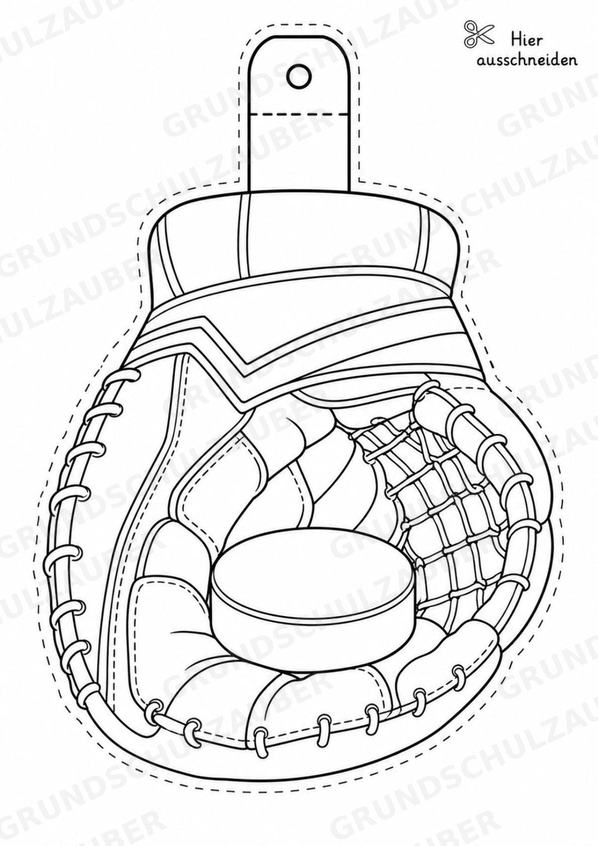 Eishockey – Fensterdeko – Basteln – Ausmalbild – Ausschneiden – 15 Vorlagen – Materialseite 10