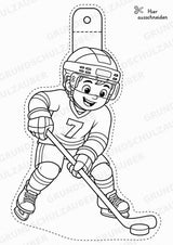 Eishockey – Fensterdeko – Basteln – Ausmalbild – Ausschneiden – 15 Vorlagen – Materialseite 11