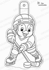 Eishockey – Fensterdeko – Basteln – Ausmalbild – Ausschneiden – 15 Vorlagen – Materialseite 14