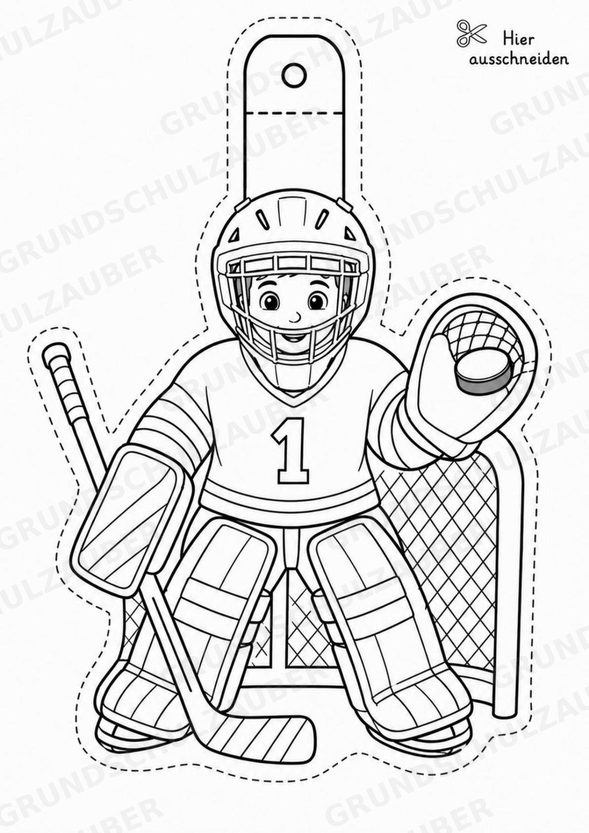 Eishockey – Fensterdeko – Basteln – Ausmalbild – Ausschneiden – 15 Vorlagen – Materialseite 16