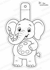 Elefant – Fensterdeko – Basteln – Ausmalbild – Ausschneiden – 15 Vorlagen – Materialseite 5