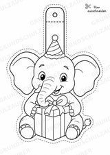 Elefant – Fensterdeko – Basteln – Ausmalbild – Ausschneiden – 15 Vorlagen – Materialseite 8