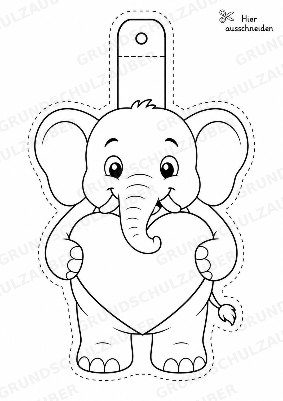 Elefant – Fensterdeko – Basteln – Ausmalbild – Ausschneiden – 15 Vorlagen – Materialseite 12