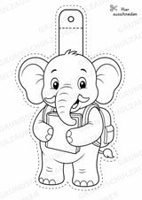Elefant – Fensterdeko – Basteln – Ausmalbild – Ausschneiden – 15 Vorlagen – Materialseite 14