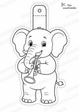 Elefant – Fensterdeko – Basteln – Ausmalbild – Ausschneiden – 15 Vorlagen – Materialseite 16
